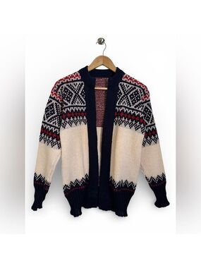 Nordic Wool Cardigan Chunky Scandinavian Knit Size 16